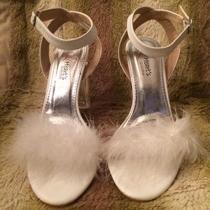 White Fury Glass Heels